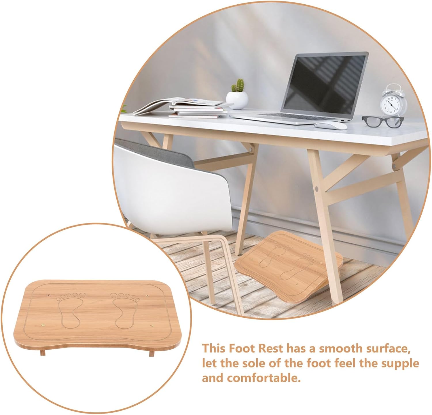 Ergonomic Foot Rest Under Desk Non-Slip Foot Stool for Office and Home Sturdy Lightweight Footrest with Practical Design for Comfortable Sitting and Stepping