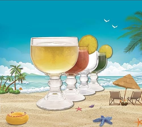 Miniatura 4 de Chefcaptain Margarita Glass Schooner - Juego de 4 copas extragrandes de 21.5 onzas, estilo de cristal sin plomo, coronaritas, margaritas, paquete