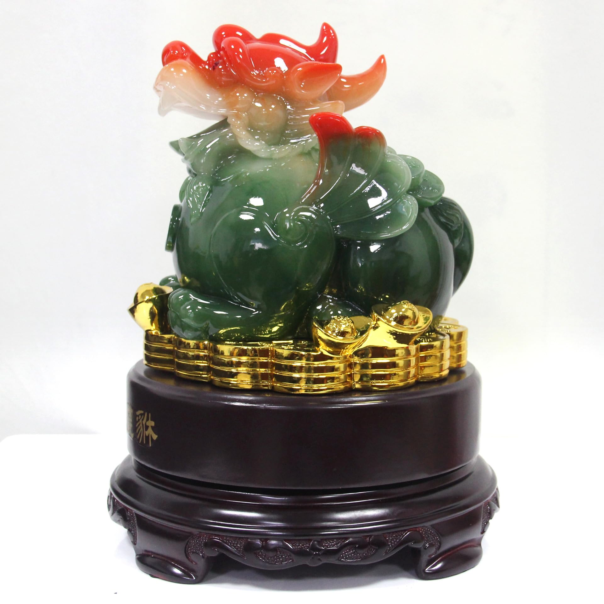 Amazon.com: (墨玉色树脂玉貔貅摆件玄关客厅招财貔貅工艺品fengshui Pi