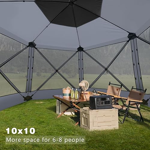 Miniatura 5 de MASTERCANOPY Tienda de campaña desplegable de 10 x 10 pies, casa de pantalla instantánea con red, ajuste rápido, refugio de toldo al aire libre con