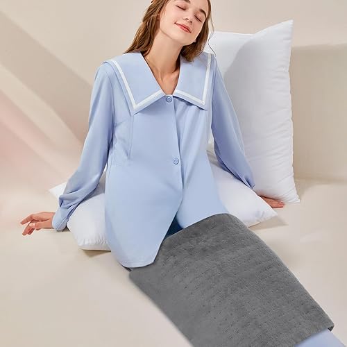 Miniatura 3 de mollie Almohadilla térmica eléctrica de 20 x 24 pulgadas, 3 ajustes de calor y 306090 minutos, lavable a máquina, almohadilla térmica de apagado