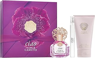 Vince Camuto Ciao 3 PC Gift Set for Women, Fruity Floral Scent, Stocking Stuffer, Christmas Gift for Her, Eau de Parfum 3.4 Fl Oz + 0.34 Fl Oz Travel Spray + 5 Fl Oz Body Cream
