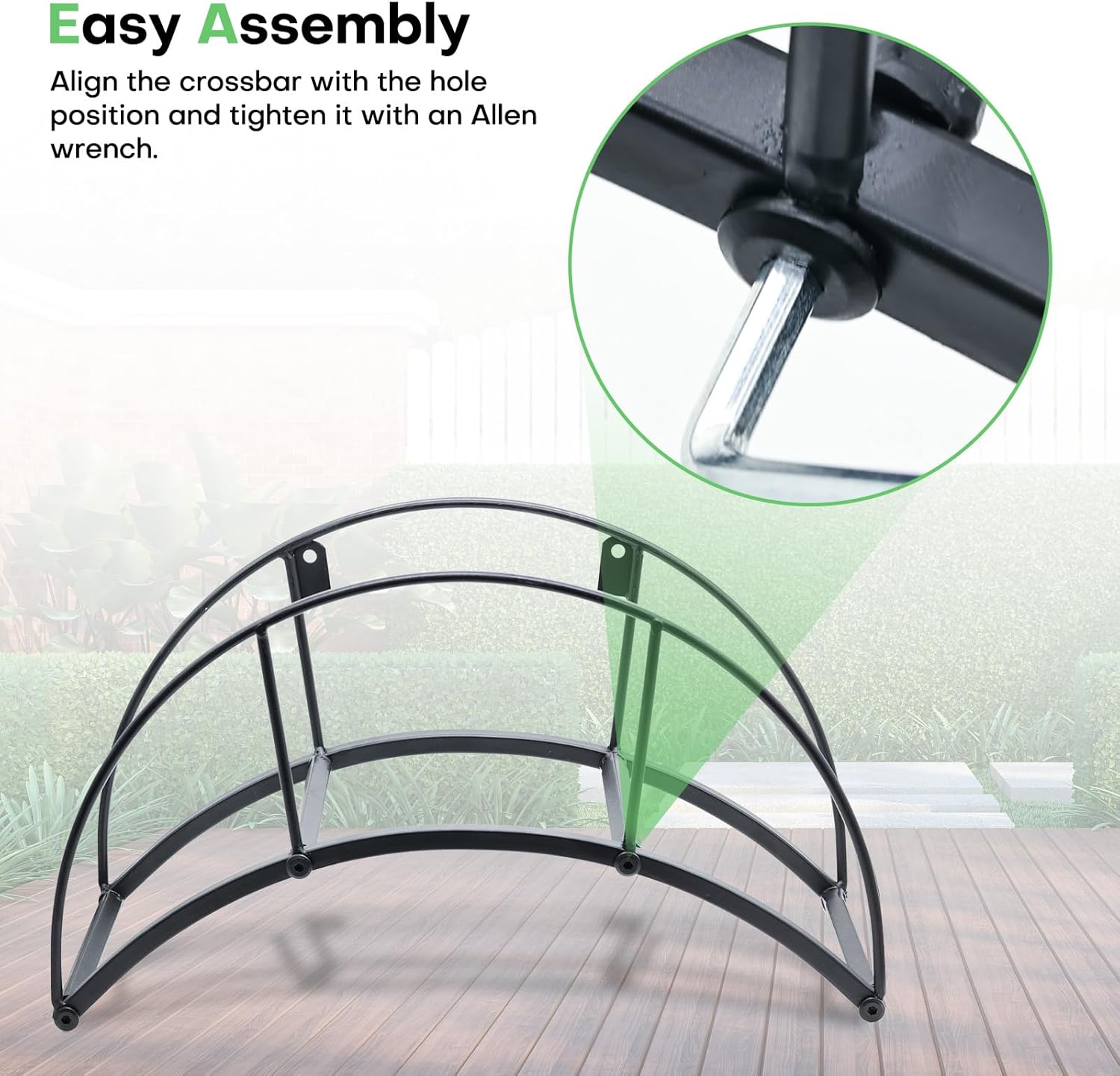 Heavy Duty Metal Garden Hose Holder Wall Mount – Outdoor Hose Hanger, Water Hose Holder, Garden Hose Rack, Beam Hose Rack, Extension Cord Holder Wall Mount (BLACK)