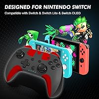 Vista 7 de Controlador de interruptor inalámbrico para Nintendo SwitchSwitch OLEDSwitch Lite con botón macro, función turbo de 3 niveles, vibración ajustable