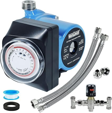 Wassermann Instant Hot Water Recirculating Pump Kit for Tank Water