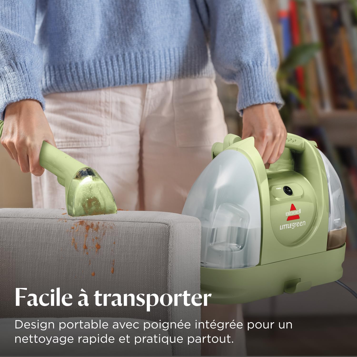 BISSELL Little Green 4098N, Shampouineuse Canapé Portable, Moteur Puissant 340W, Aspiration 7800 Pa, Design Compact Rétro, Nettoyage Tapis Moquettes Meubles Voiture, Avis Clients Positifs, Solution Taches Quotidiennes — vue 6