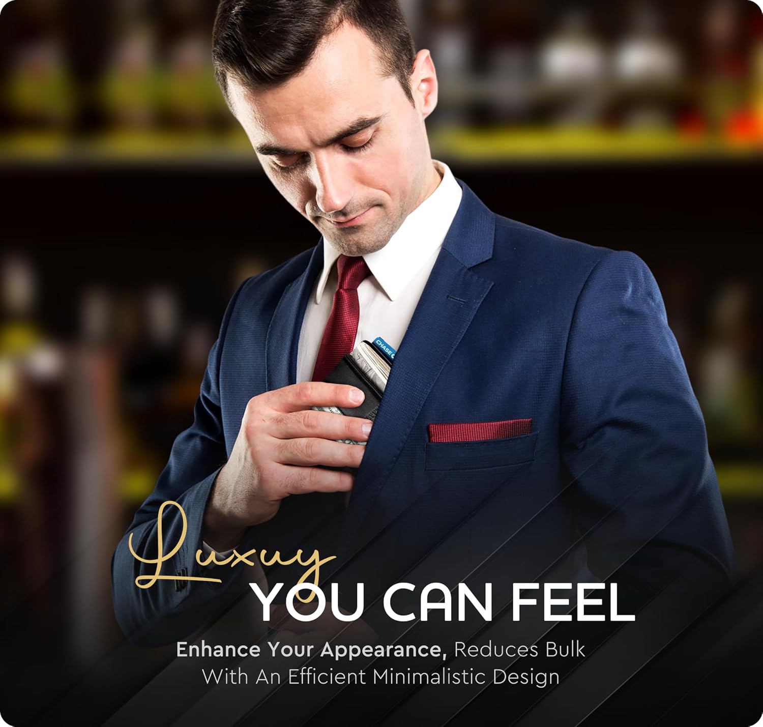 Money Clip Leather Wallet For Men Slim Front Pocket RFID Blocking with Super Strong Magnetic - Image 6