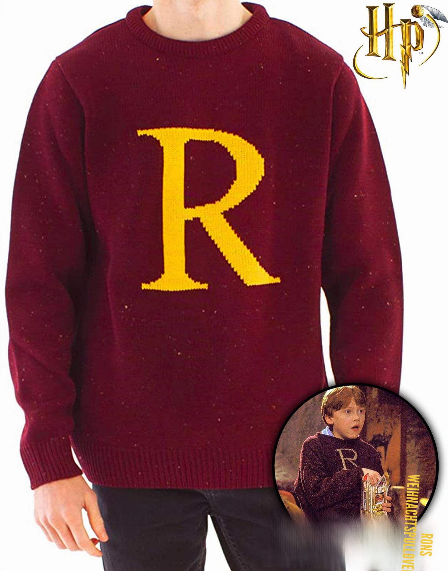Harry Potter Weihnachten Jumper Herren Ron Weasley Gestrickte Unisex Pullover