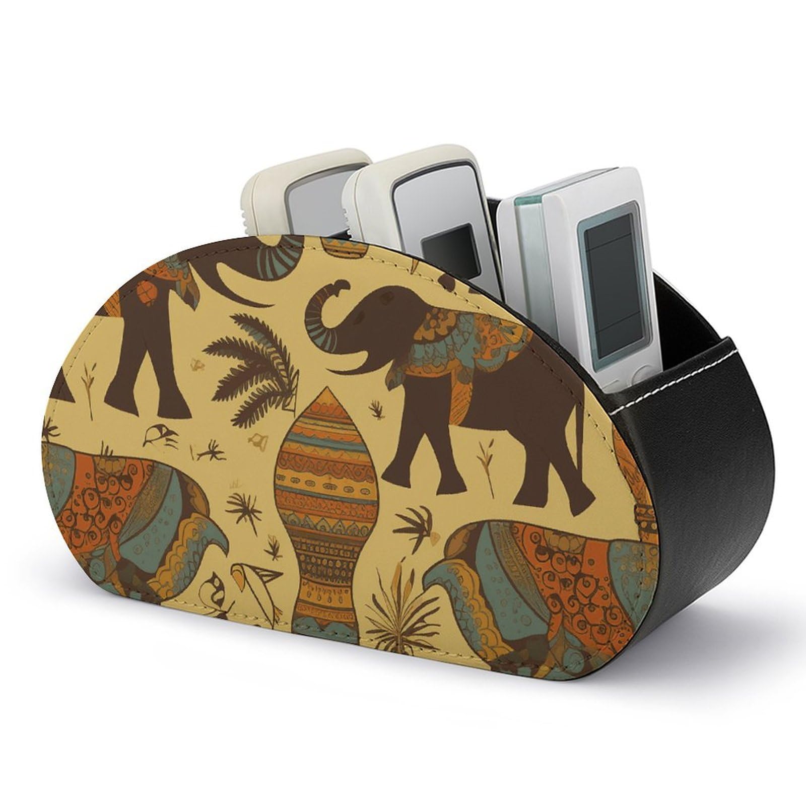 Support de télécommande éléphant en cuir PU pour salon chic