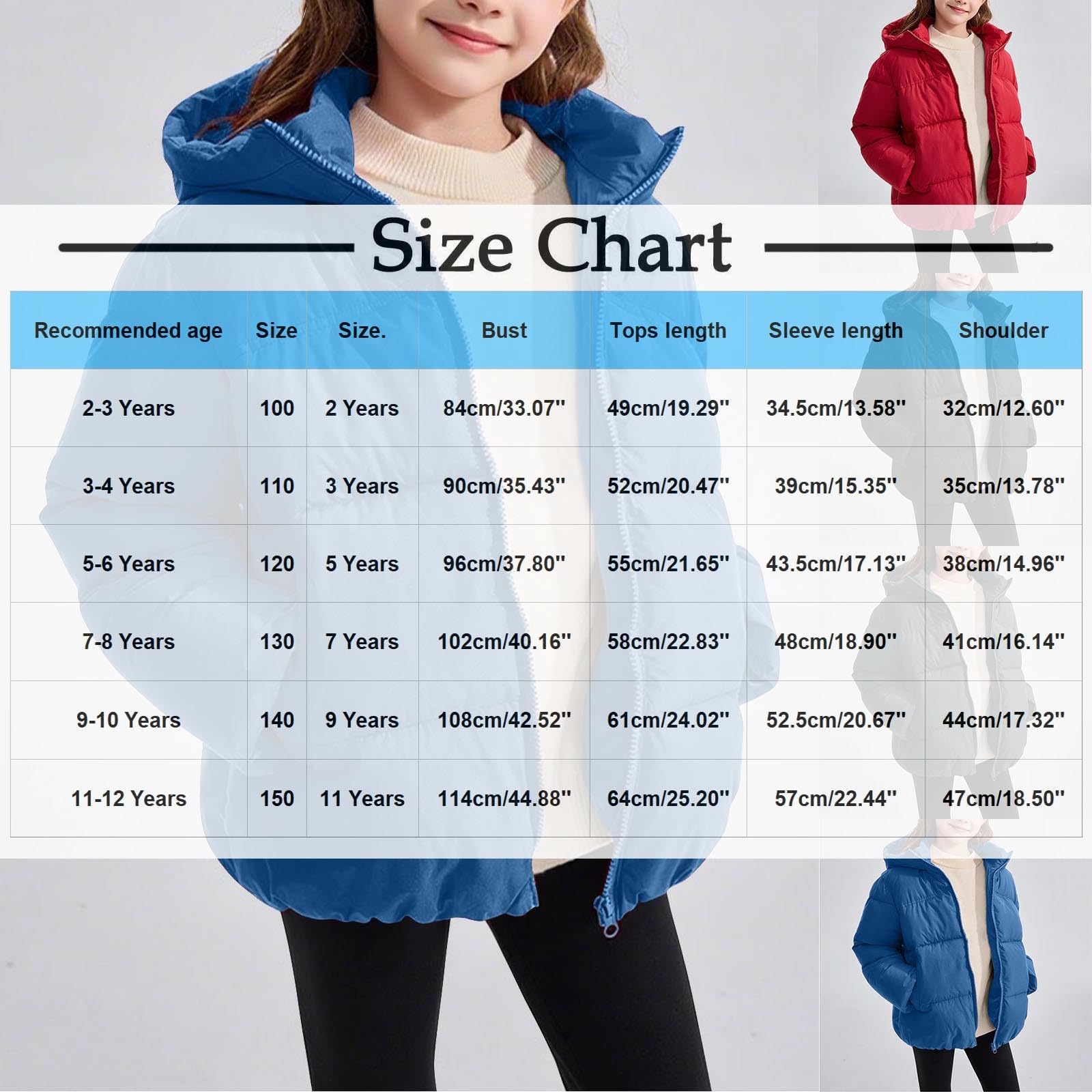 HAOLEI Chaqueta Acolchada de Invierno para Niñas y Niños,Abrigo Acolchado con Capucha para Niñas Abrigos Cálido Grueso Color Sólido Traje de Nieve Resistente Al Viento Ropa Exterior de 2 a 12 Años