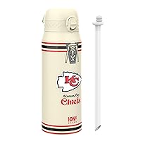 Ion8 NFL Chiefs Borraccia Termica con Cannuccia Rimovibile, 750ml/24oz