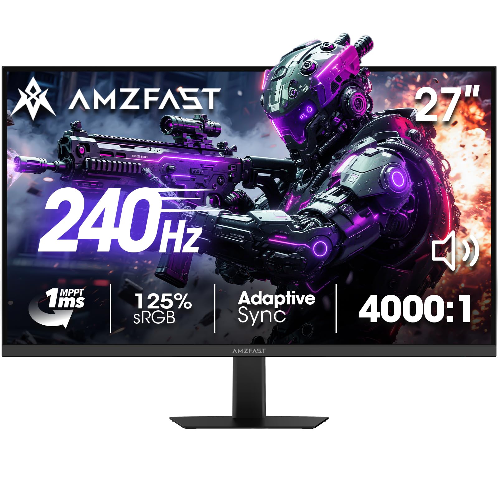 Amazon.com: Amzfast 27 Inch Gaming Monitor, 240Hz 1ms FHD 1080P