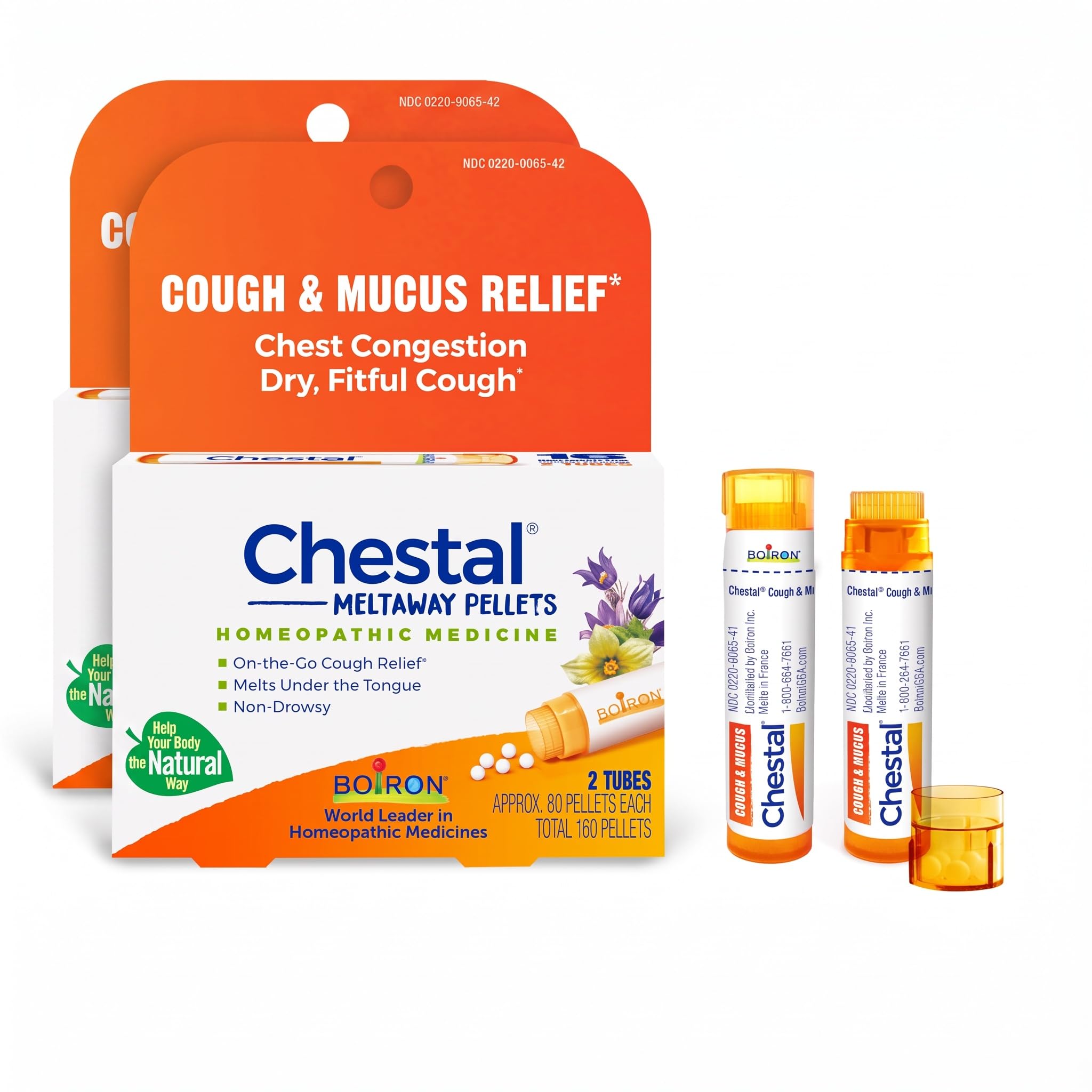 Boiron Chestal Pellets for Cough and Mucus Relief, Nasal or Chest Congestion, and Sore Throat Relief - 2 Count (160 Pellets) — Amazon image 9