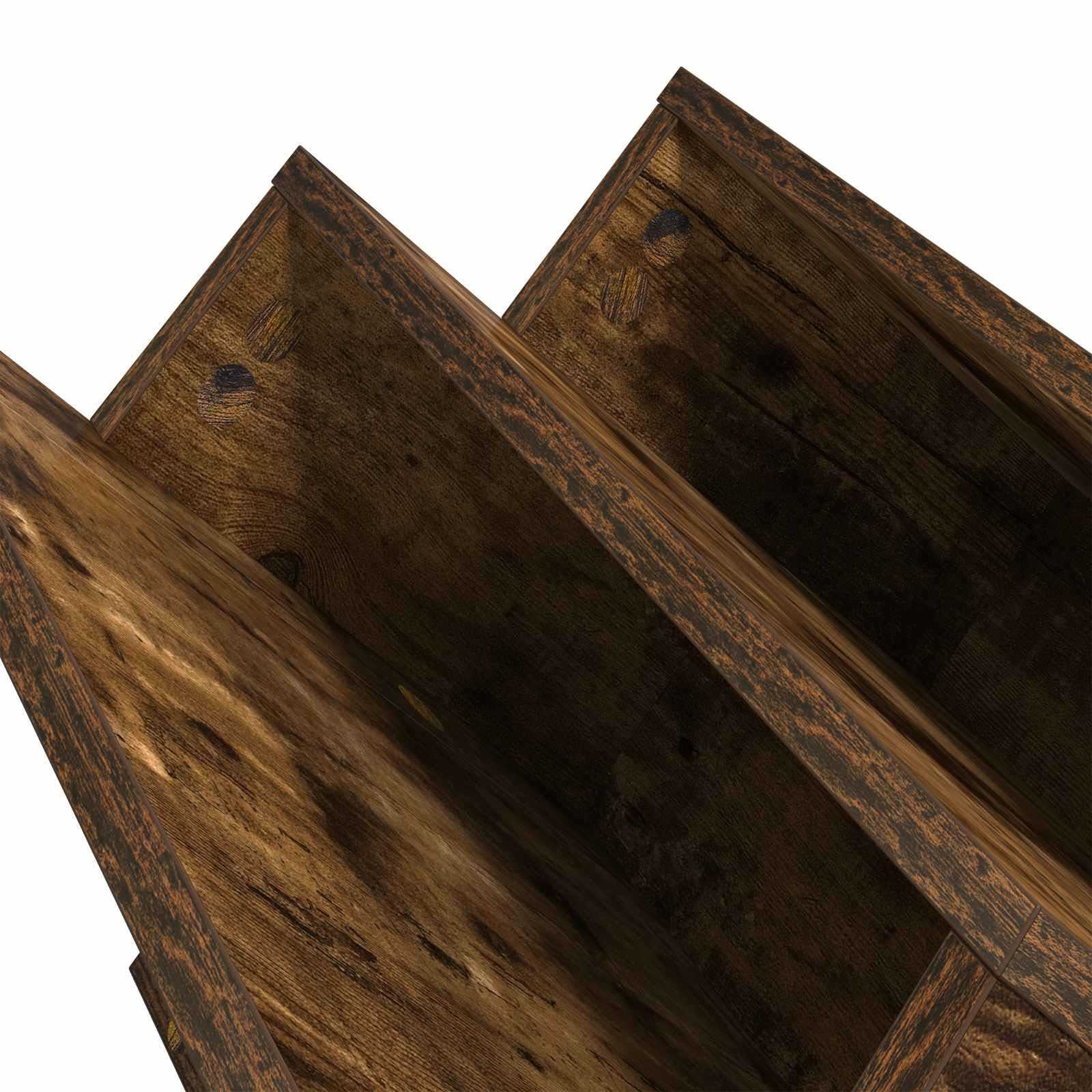 Portariviste in rovere affumicato, 53 x 40 x 28,5 cm, con 3 ripiani, versatile portariviste per soggiorno, ufficio, bagno, conservazione stabile e pratico ripiano