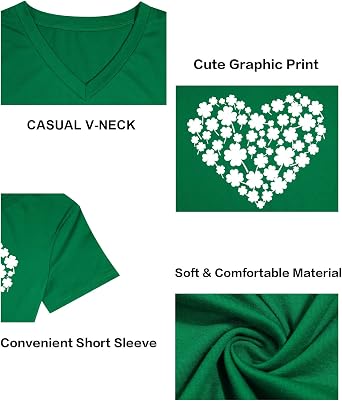 St. Patrick Day Shirt Women Irish Shamrock Shirts Patrick Clover Tshirt Shenanigans Lucky Tops