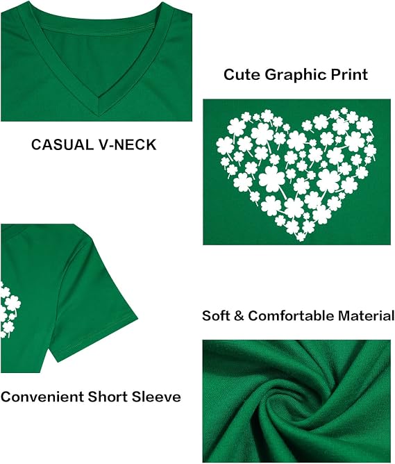 St. Patrick Day Shirt Women Irish Shamrock Shirts Patrick Clover Tshirt Shenanigans Lucky Tops