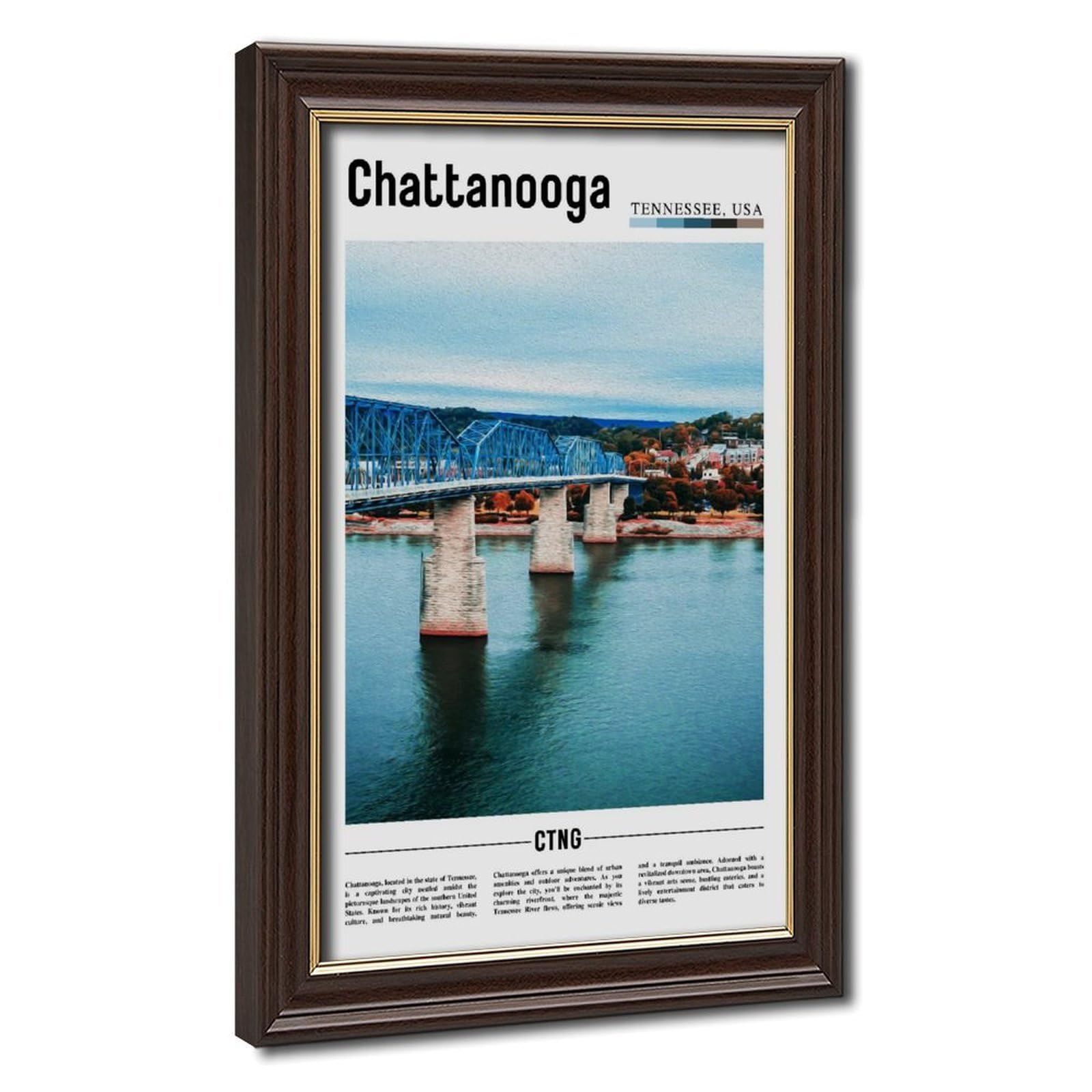 Wcyb Mokume Gane Frame Chattanooga Tennessee The United States Of America Landscape Travel Prints Posters Canvas Deco Paintings Wall Art For Office Living Room Hangable Fram