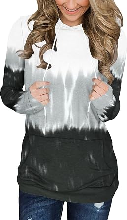 Hoodies for Women Casual Long Sleeve Solid Pullover Tops Loose Sweatshirt with Pocket