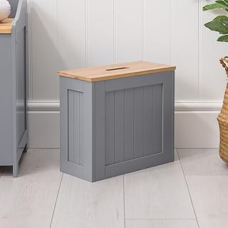 CHRISTOW Small Bathroom Storage Unit, Grey & ...,
