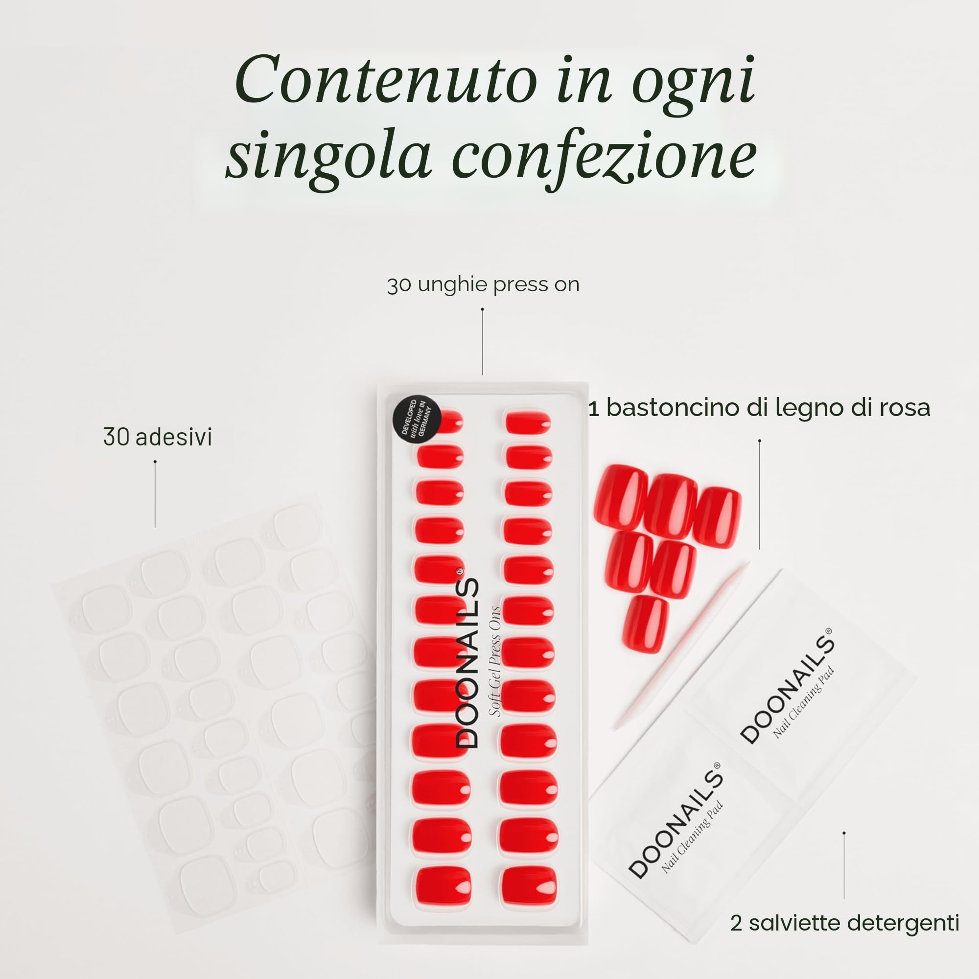 DOONAILS Soft Gel Press On Nails Set da 30 pezzi Classic French forma arrotondata unghie da incollare, copertura completa in qualità da salone, finte unghie in gel morbido, medio, naturale e piacevole