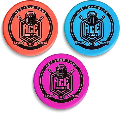ACE HOCKEY Foam Pucks - Set of 3 Indoor Knee Hockey Pucks - Soft Hockey Pucks, Official Regulation Size 3