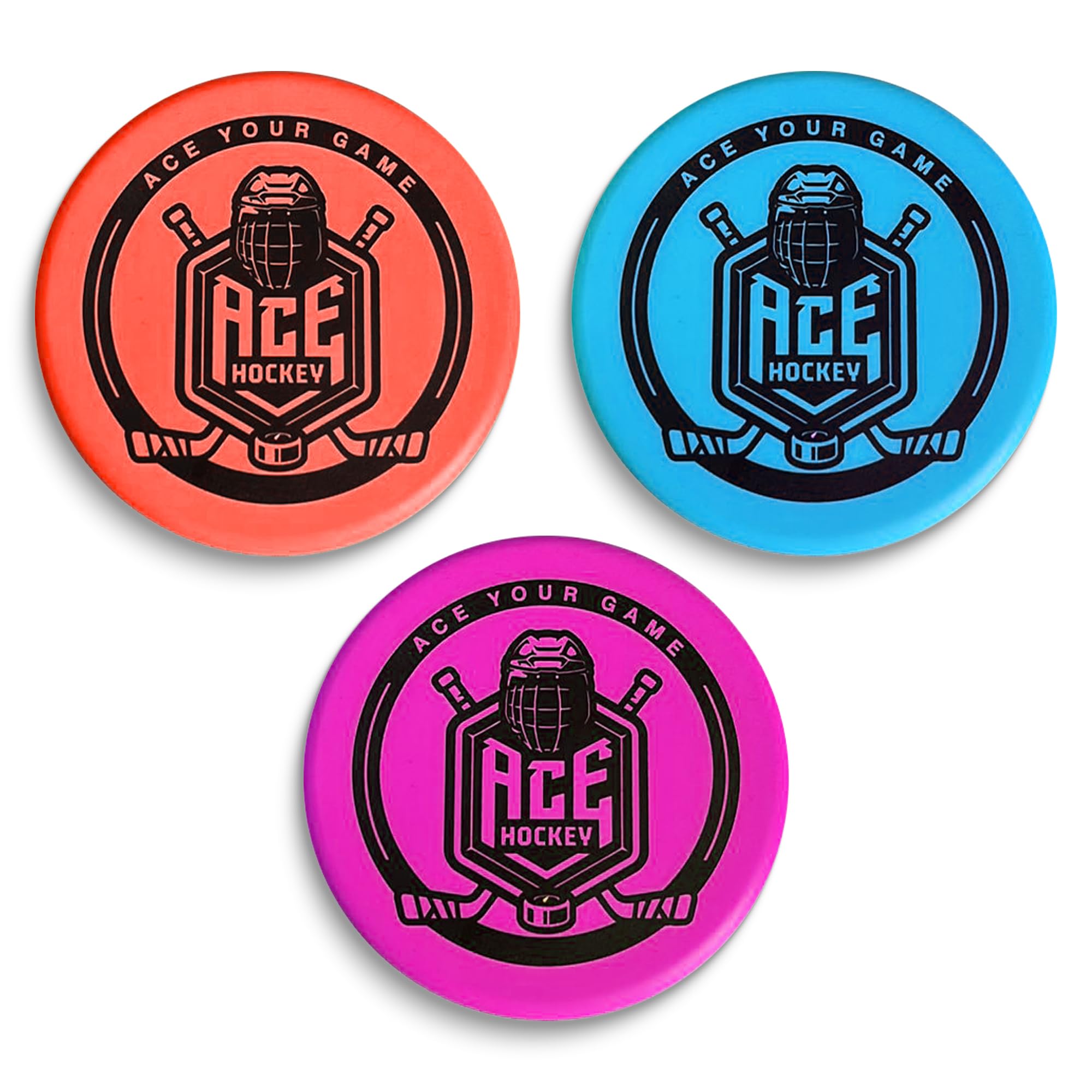 ACE HOCKEY Foam Pucks - Set of 3 Indoor Knee Hockey Pucks - Soft Hockey Pucks, Official Regulation Size 3