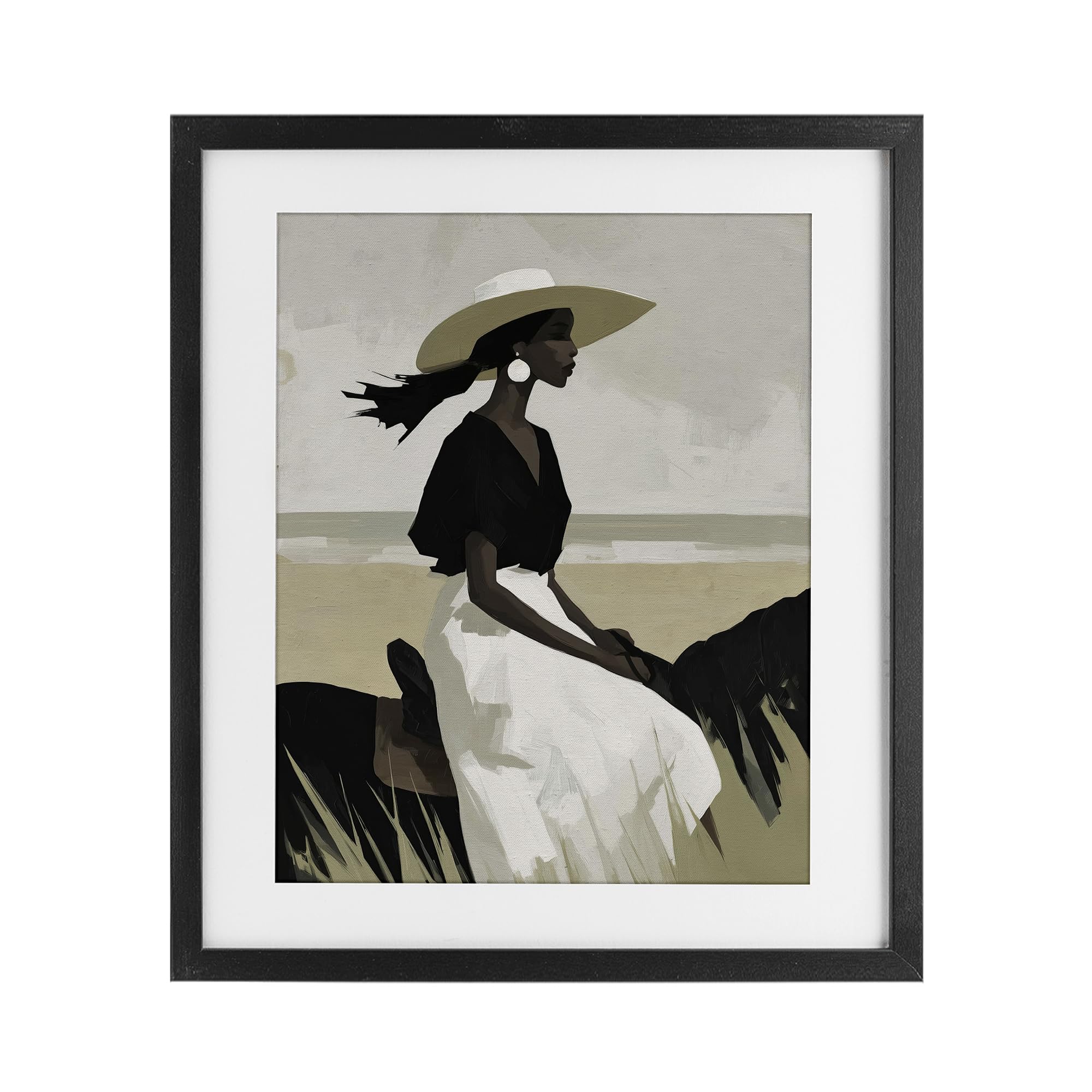 'Equestrian Windswept Muse'| Framed Print Under Glass