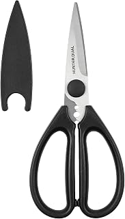Kitchen Scissors for Food, HUNTER.DUAL Heavy Duty Come Apart Poultry Shears for Cooking, All Purpose for Cutting Chicken, Meat, Fish & Vegetables (Black, 8.26 Inch)