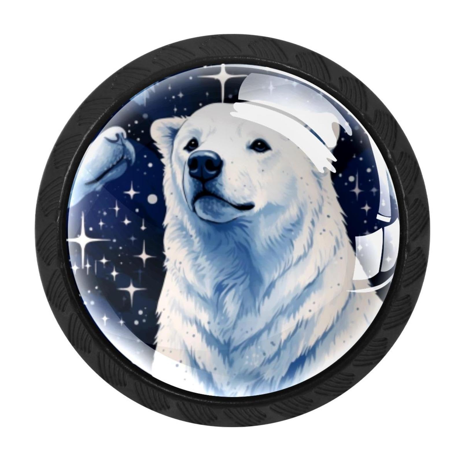 Chenzzzz Multicolored 18 4 Pieces Starry Polar Bear Drawer Knobs, 35Mm Black Cabinet Knobs, Drawer Pulls And Knobs, Dresser Drawer Knobs, Cabinet Hardware Kitchen Cabinet Knobs