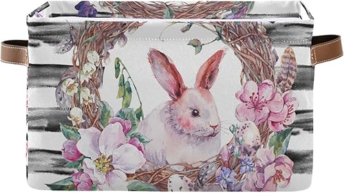 Miniatura 57 de senya Cesta de Pascua, huevos de flores de Pascua, plegable, de tela, plegable, bolsa organizadora para almacenamiento de ropa Huevos de Pascua