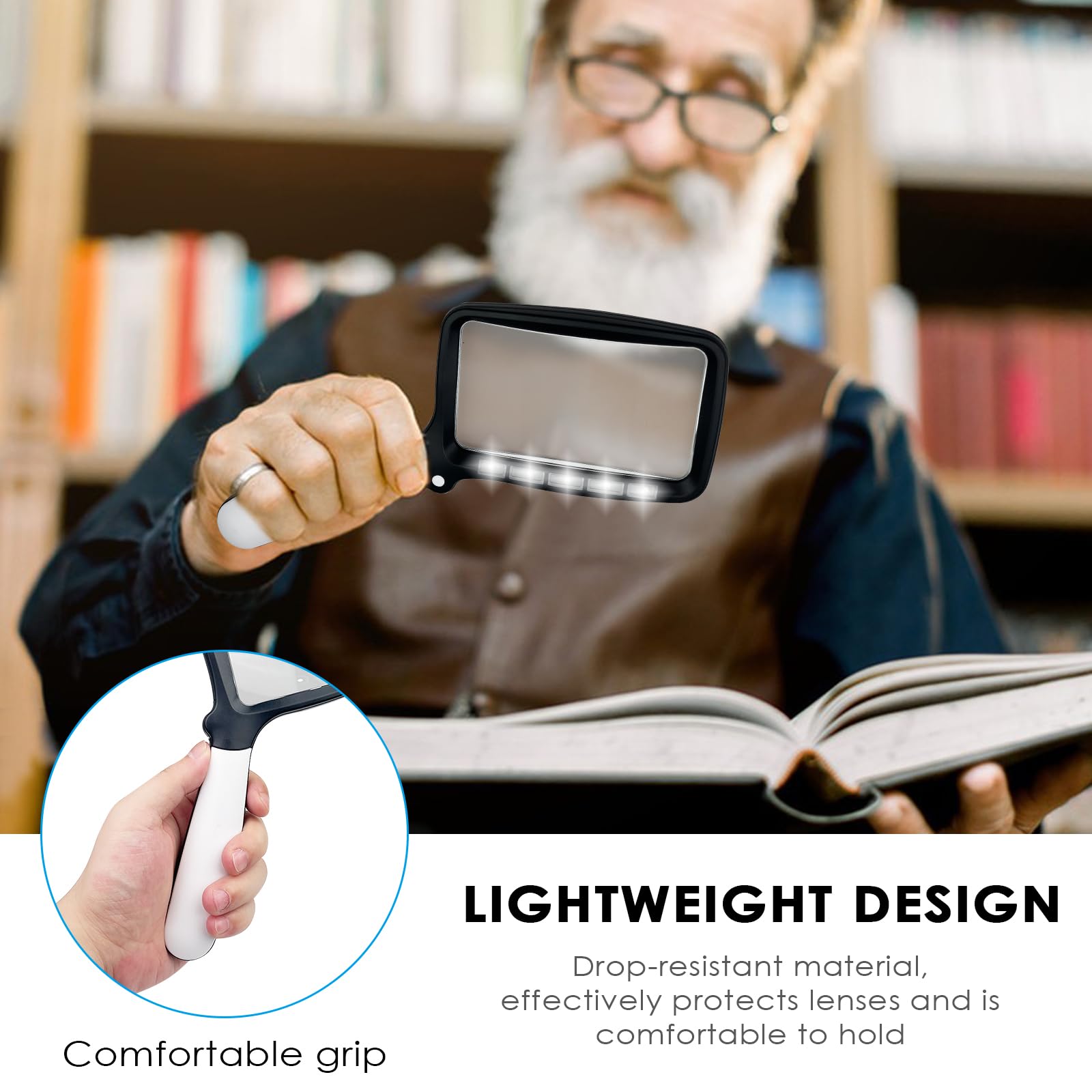 Lente D'Ingrandimento 3X Con Luce LED - Pieghevole, 5 Luci Regolabili, Perfetta Per Lettura, Gioielli E Hobby - Foto 8