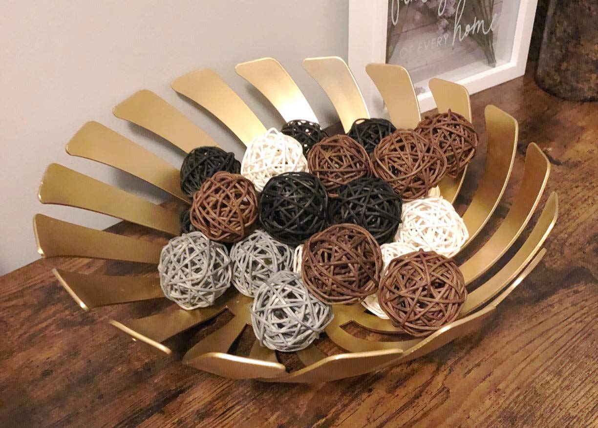 15 Palline In Vimini Di Rattan 5 Cm Per Decorazioni Fai Da Te - Bianco, Beige, Caffè - Idee Per Vasi E Centrotavola - 5