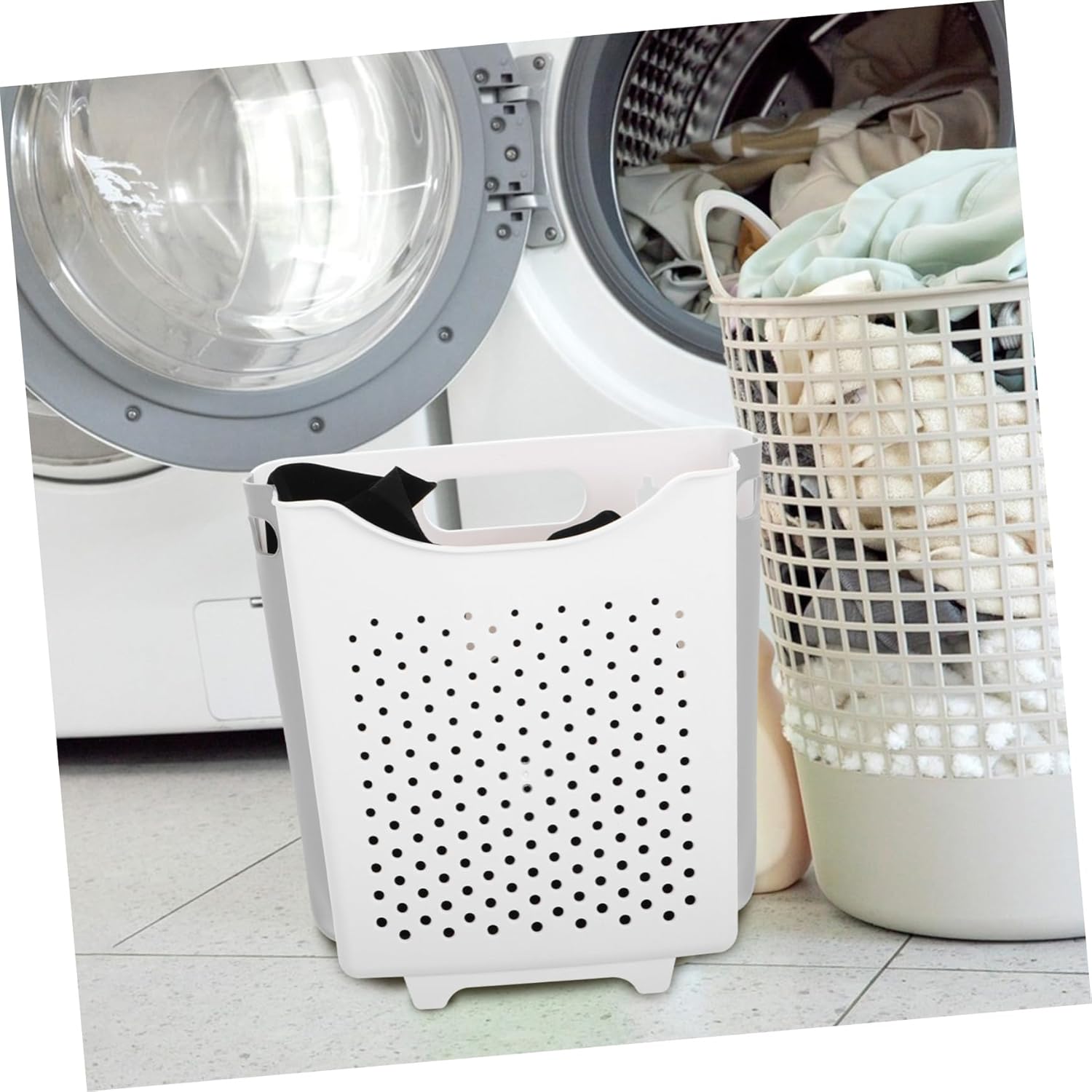 Wall Mounted Foldable Laundry Basket Space Saving Collapsible Hanging Hamper for Dirty Clothes Multifunctional Storage Container for Bathroom and Washroom Organization