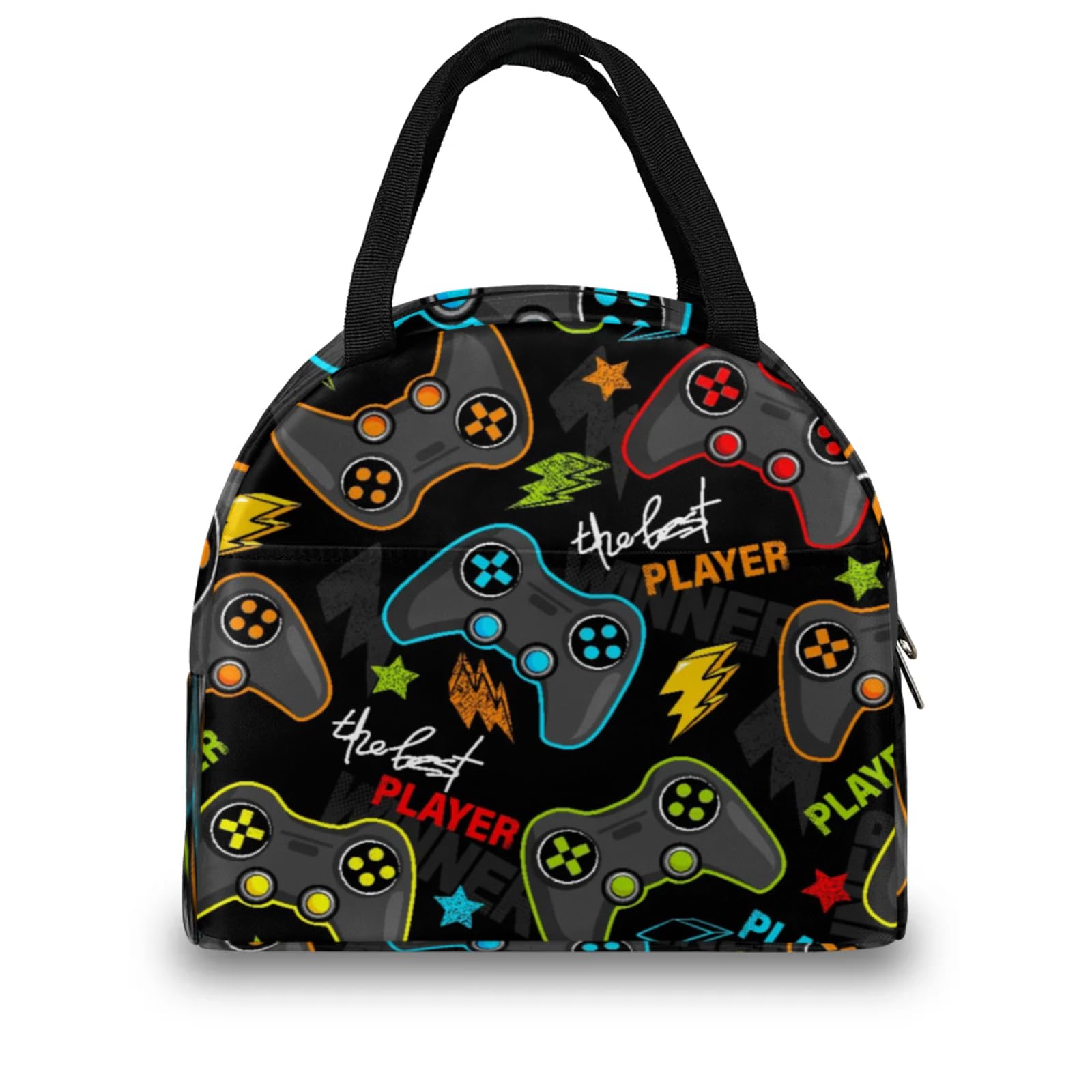 Video Game Lunch Box for Boys Portable Insulated Lunch Tote Cooler Bag Reusable Waterproof Leakproof Meal Prep Lunchbox