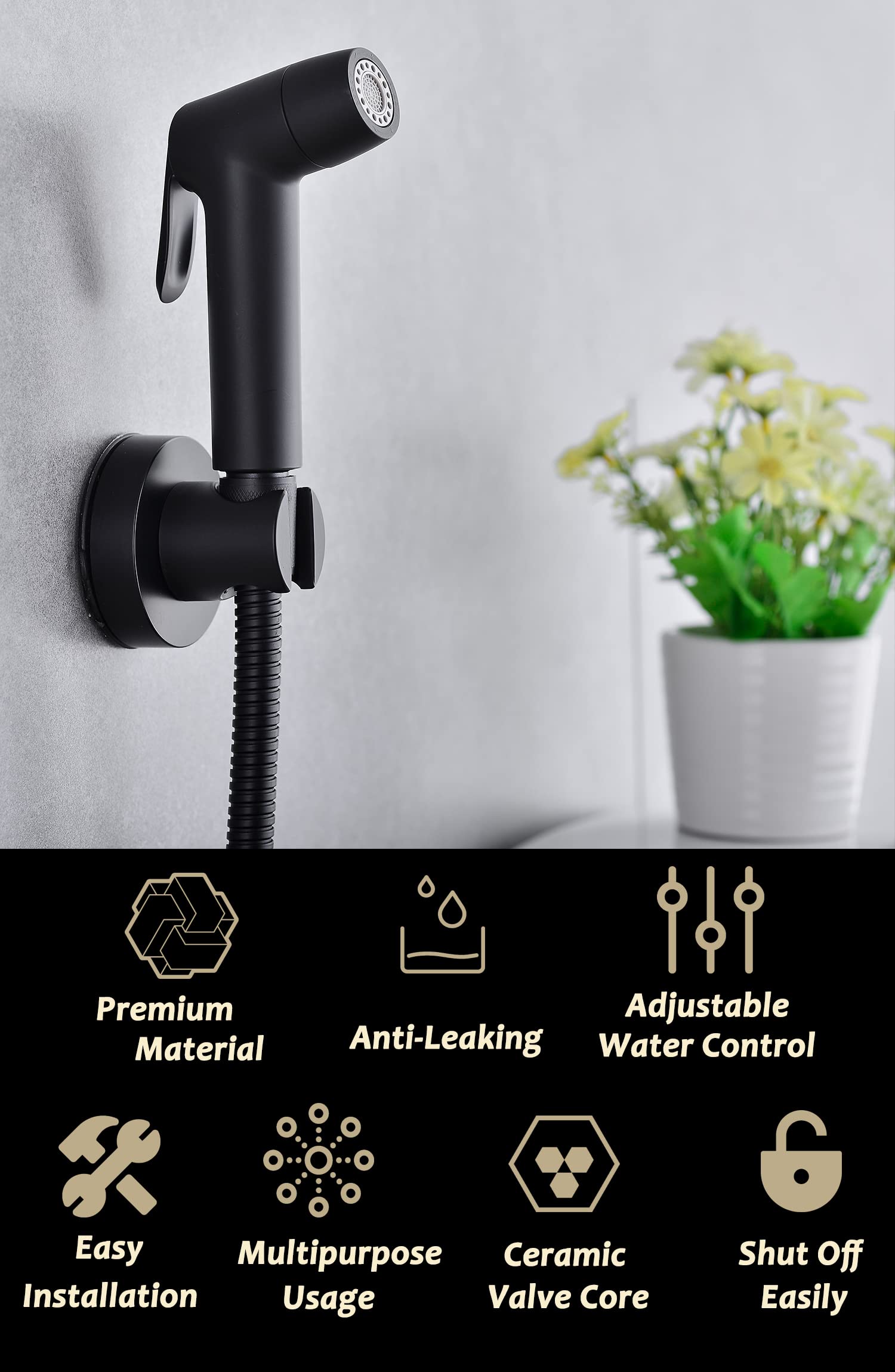 Kit Bidê Portátil IDMAX - Spray Para Vaso Sanitário Com Mangueira 1,2m
