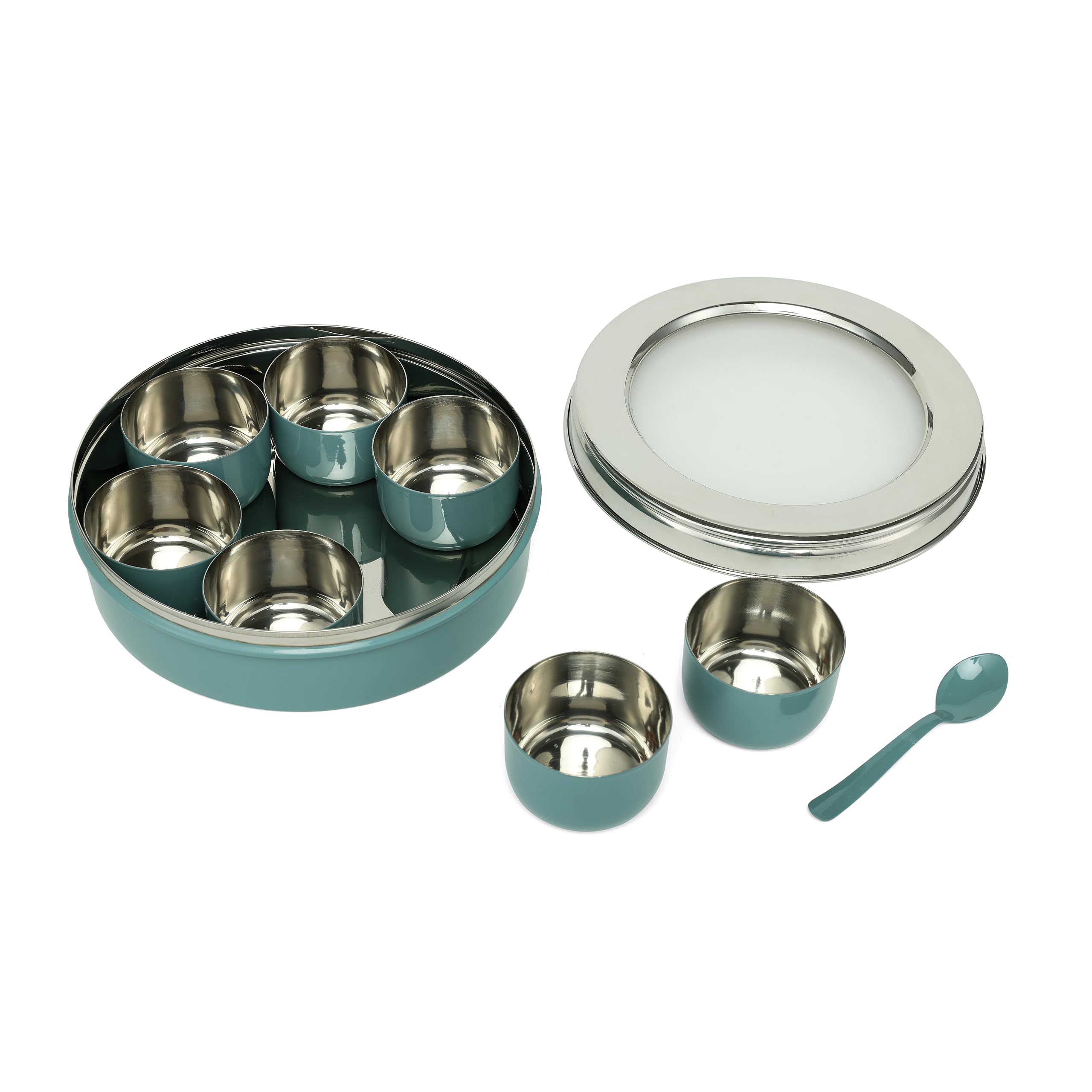 Stainless Steel Spice Box - Dudki Masala Dabba -9