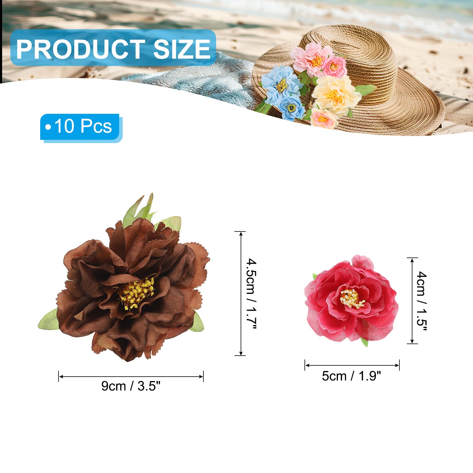 PATIKIL Artificial Rose Flowers Bulk, 1 Set Small Silk Fake Peony Flower Heads for Decoration Wedding Crafts Party Home Decor - Image 2
