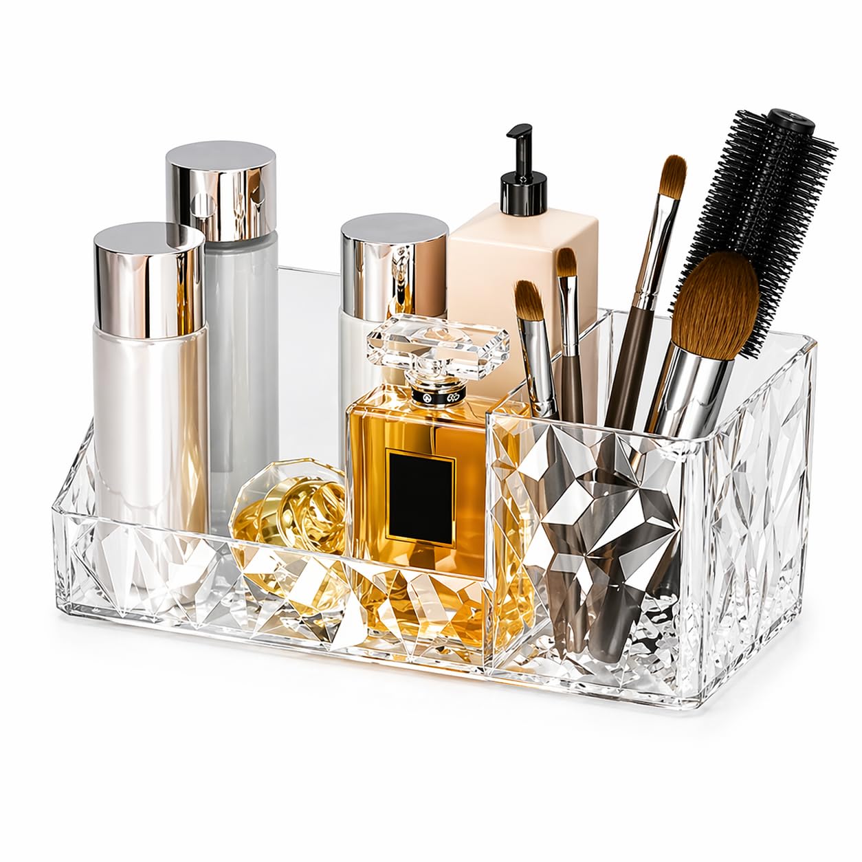 Thiwa Wall Mounted Bathroom Organiser, Transparent Acrylic Storage Shelf for Toothbrush, Cosmetics and Toiletries, Self Adhesive, Space Saving-image-37