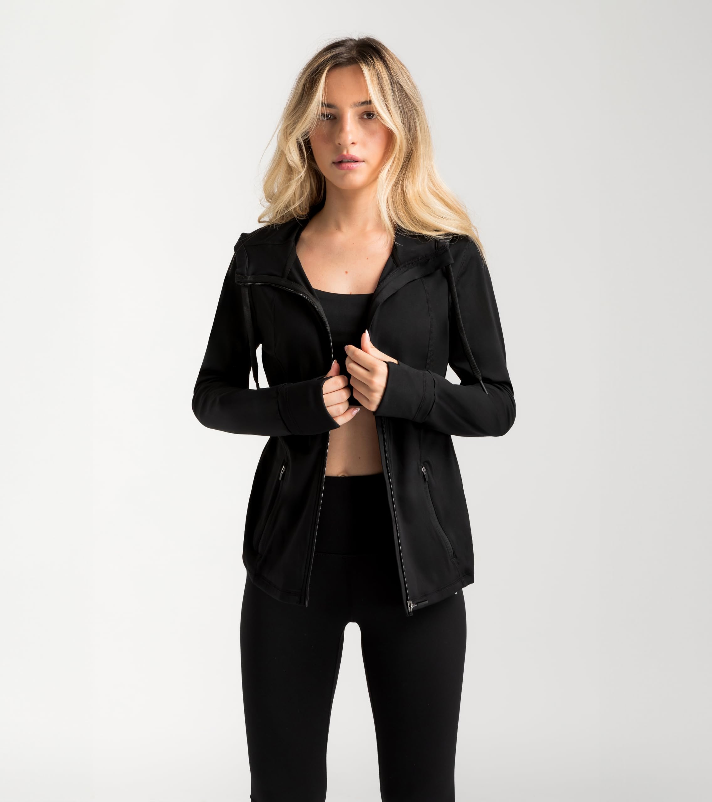 Slim Fit Casual Full-Zip Hoodie Zip-up Hoodie Mujer (Pack de 1)