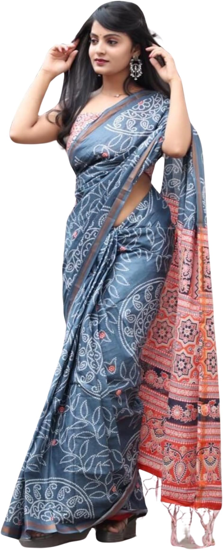 Women Pure Linen Cotton Banarasi Soft Silk Saree Sarees with Blouse for Wedding (Kia) (White)