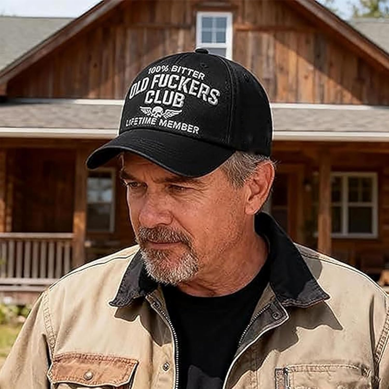 Old Fuckers Club-Baseball Cap, Old Fuckers Club Vintage Baseball Cap, Adjustable Distressed Black Funny Hat, 100% Bitter - Image 6