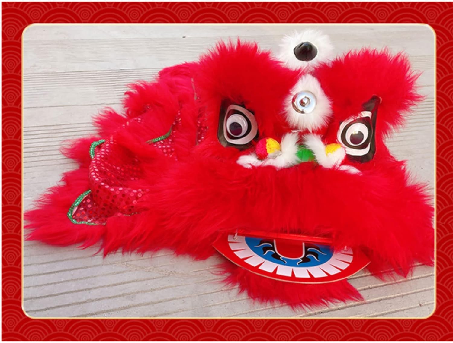 Drago Cinese per Feste Costume da Ballo Cinese del Drago, Leone, Set di Oggetti Scena per La Danza, attività All'aperto con Testa Feste Cinesi in Italia(Rot,38 * 140cm)