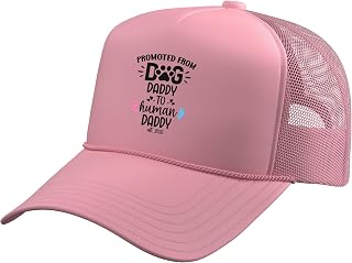 Promoted from Dog Daddy to Human Daddy est 2026 Human Dad Trucker Hat with Adjustable Mesh Back