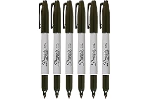 Sharpie Fine Point Markers, Black, 6-Pack (30101)