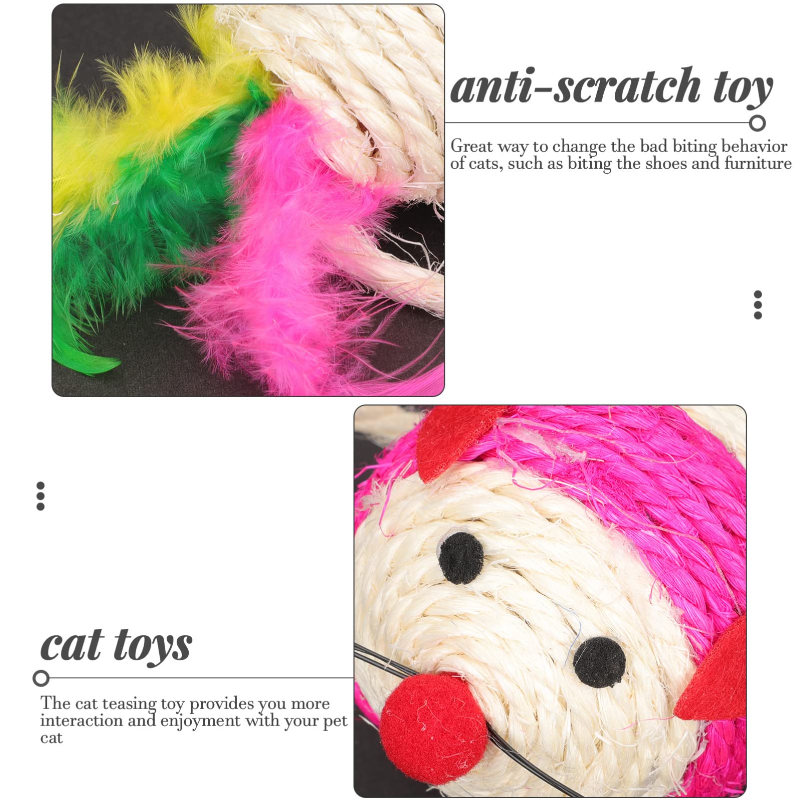POPETPOP 12piezas Juguete Interactivo para Gatos Bola De Ratón Accesorios para Gatos Juguetes para y Color Aleatorio