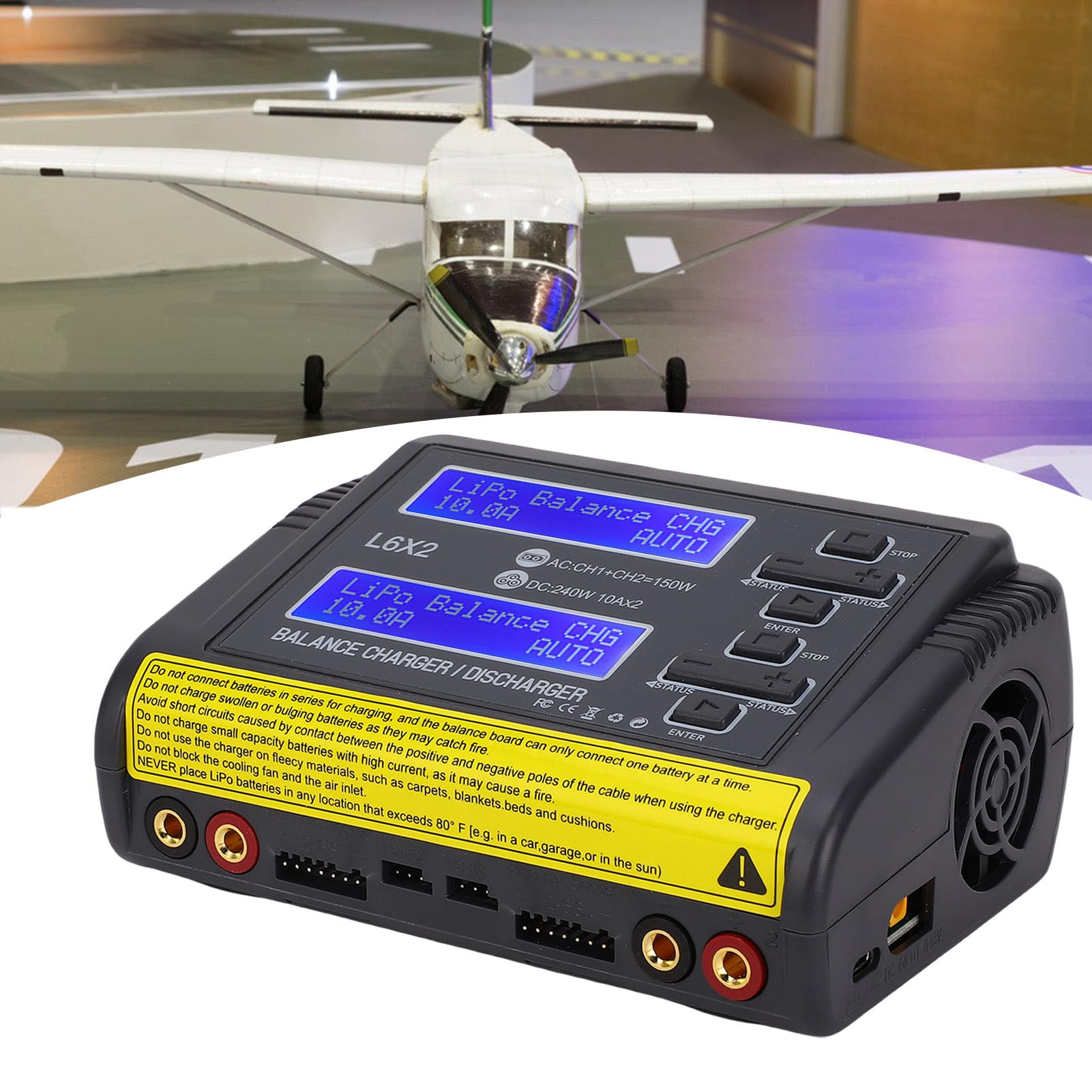 Chargeur LiPo, Double Fonction Équilibre et Décharge pour Batterie RC Avion et Modèle, Compatible Li-ion LiFe NiCd NiMH avec Prise UE pour Pilotes Drones et Passionnés Hobbies