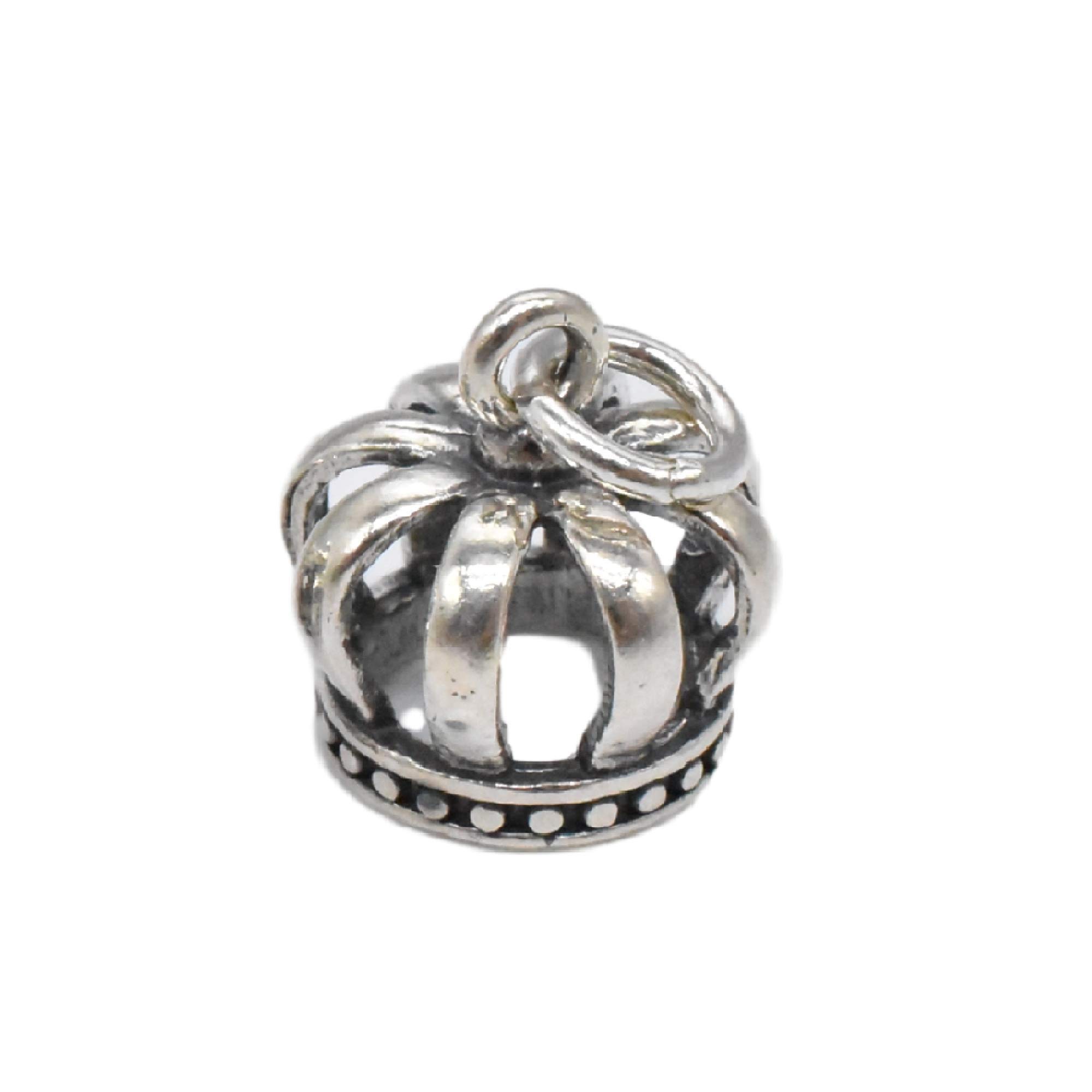 2 breloques couronne 3D en argent 925 pour création bijoux