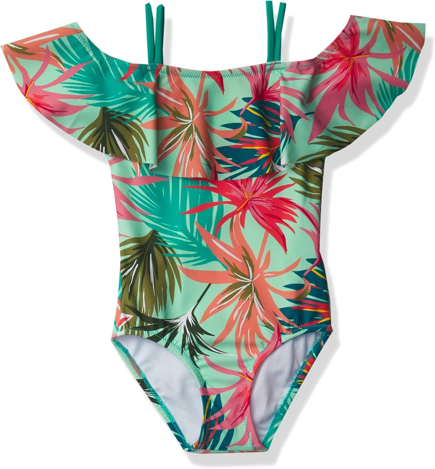 Kanu Surf Girls' Peggy UPF 50+ Beach Sport Off Shoulder One Piece Swimsuit