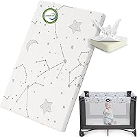 YENING Pack and Play Mattress Topper Baby Pack N Play Mattresses for Playpen and Playard with Washable Cover 38"x26"x1", 1 Pack Firm Foam