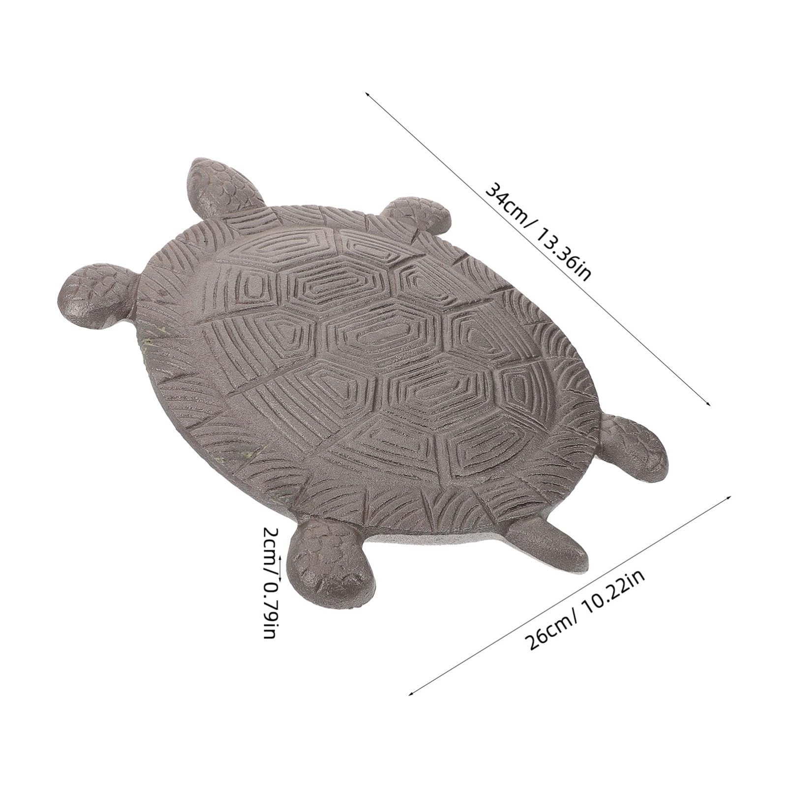 Decorativa Piedra de Paso Tortuga de Hierro Café para Jardín